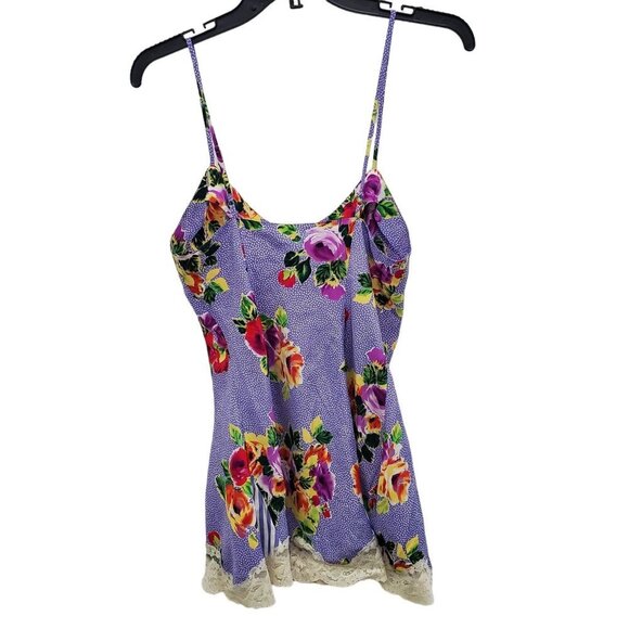 Victoria's Secret Vintage 90s Gold Label Mixed Print Slip Negligee + Robe Set P - Picture 9 of 9